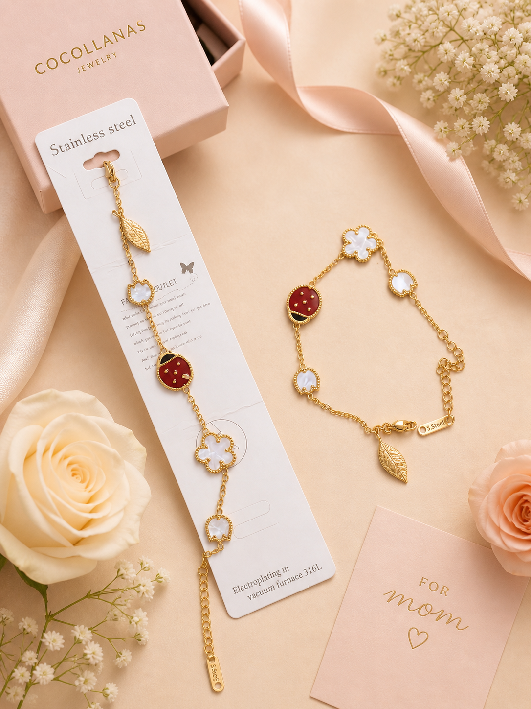 Lady bug bracelet